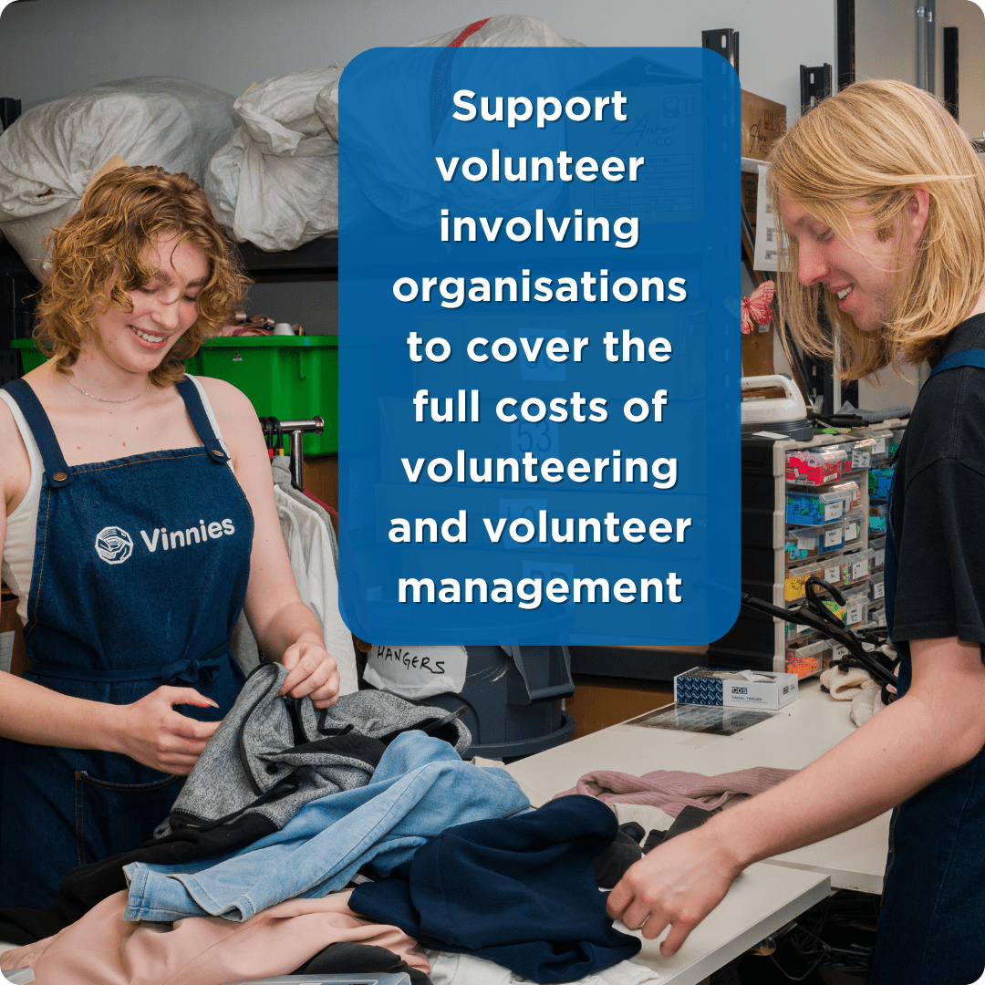 Support volunteer involving organisations to cover the full costs of volunteering and volunteer management